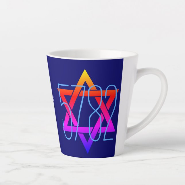 5782 Jewish New Year Monogram Latte Mug (Right)