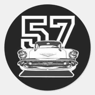 57 Bel Air Classic Round Sticker