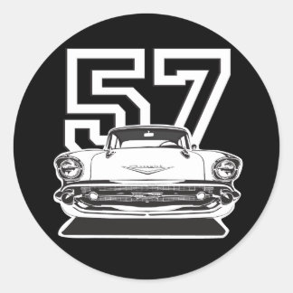 57 Bel Air Classic Round Sticker
