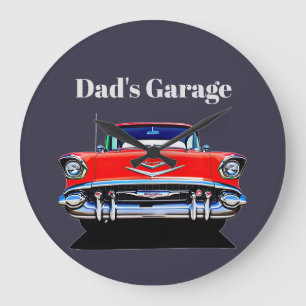 57 Cool Classic Car for Dad, Granddad, Grandpa Large Clock