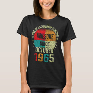 57 Year Awesome Since October 1965 Vintage 57th Bi T-Shirt
