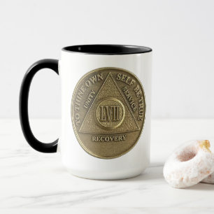 57 Year CUSTOM NAME Sober Coin Anniversary Mug