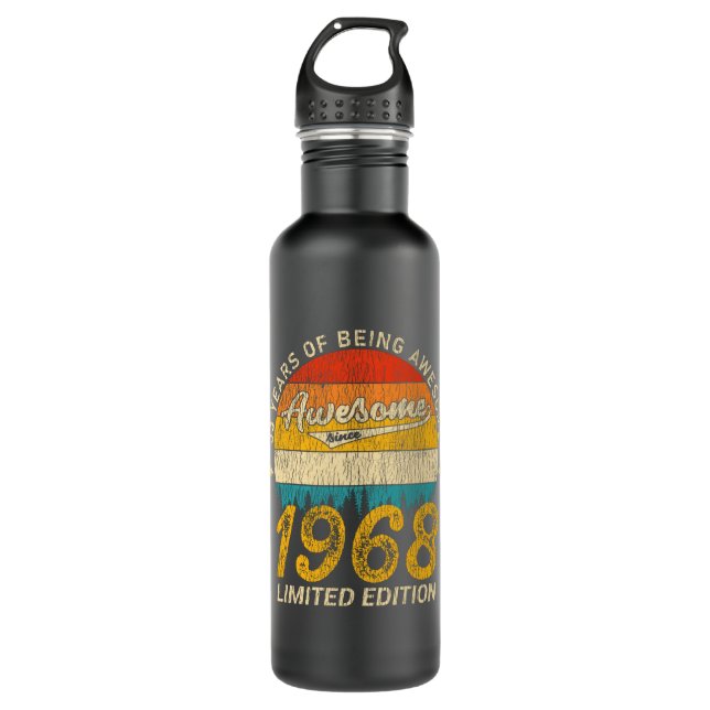 57 Year Old 1968 Retro Awesome 57th Birthday Gift 710 Ml Water Bottle (Front)