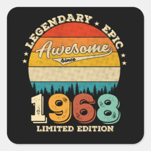 57 Year Old Bday 1968 Awesome 57th Birthday Gift Square Sticker