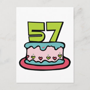 57 Year Old Birthday Cake Postcard