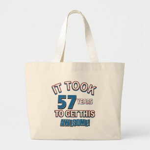 57 year old birthday designs large tote bag