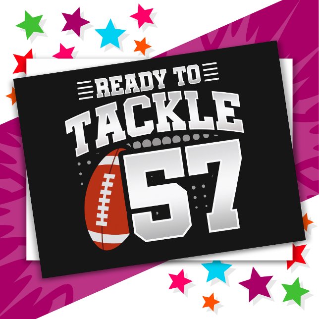 57 Year Old Tackle Football Party 57th Birthday Postcard (Creator Uploaded)