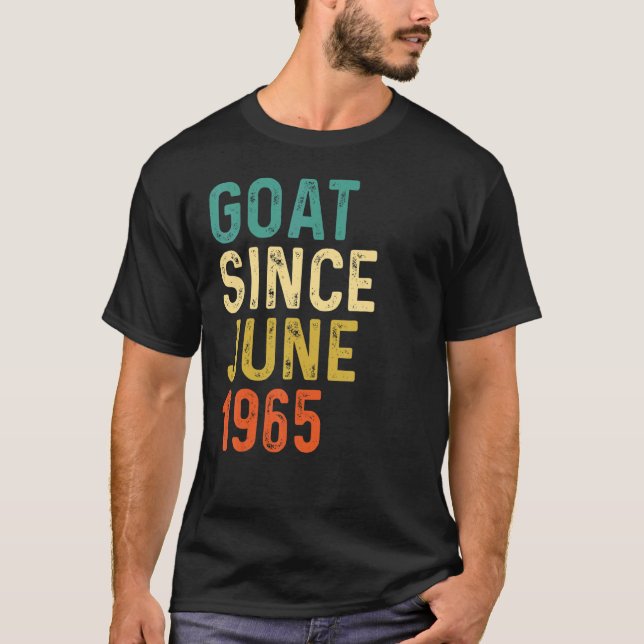 57th Birthday 57 Years Old Goat Since June 1965 T-Shirt (Front)
