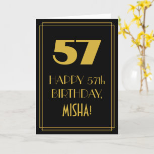 57th Birthday ~ Art Deco Inspired Look "57" & Name Card