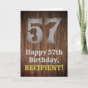 57th Birthday: Country Western Inspired Look, Name Card