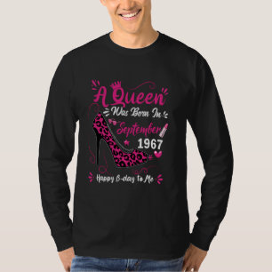 57th Birthday High Heel A Queen Was Born In Septem T-Shirt