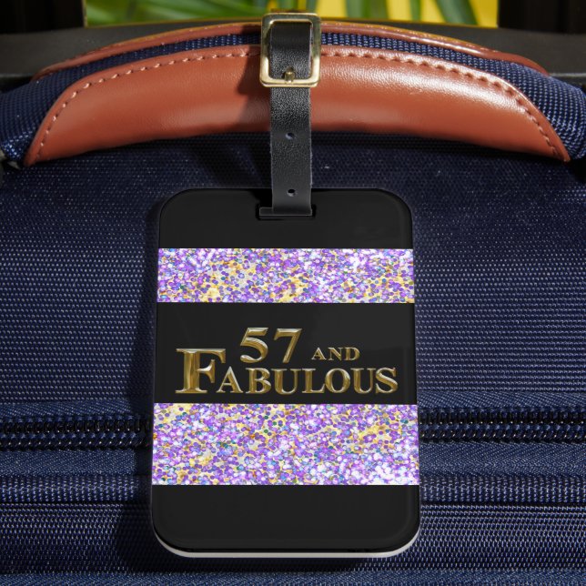 57th  Birthday  Luggage Tag (Front Insitu 2)