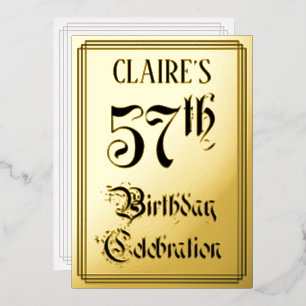 57th Birthday Party — Elegant Script + Custom Name