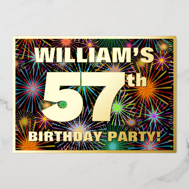 57th Birthday Party — Fun, Colourful Fireworks Loo (Front)