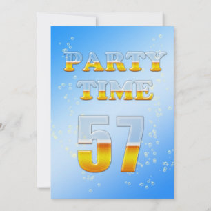 57th birthday party invitation with beer