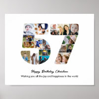 57th Birthday Party Number 57 Photo Collage