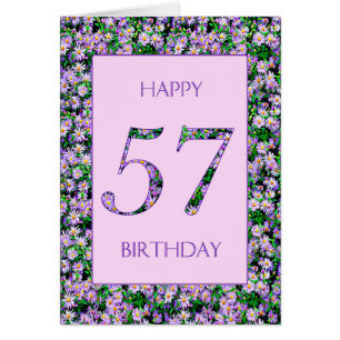57th Birthday Purple Daisies