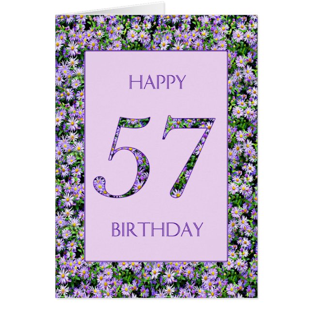 57th Birthday Purple Daisies (Front)