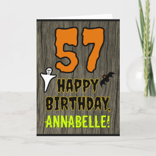 57th Birthday: Spooky Halloween Theme, Custom Name Card