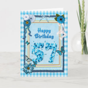 57th Birthday with a scrapbook effect Card