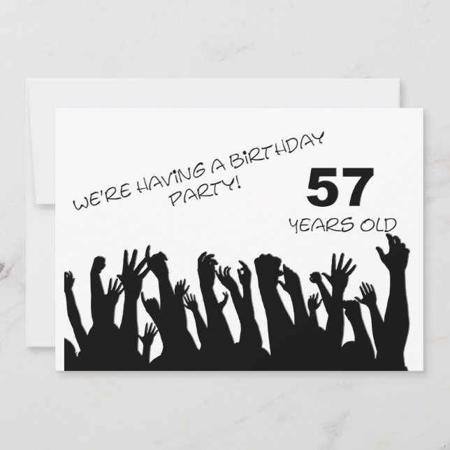 57th party invitation with cheering crowds (Front)