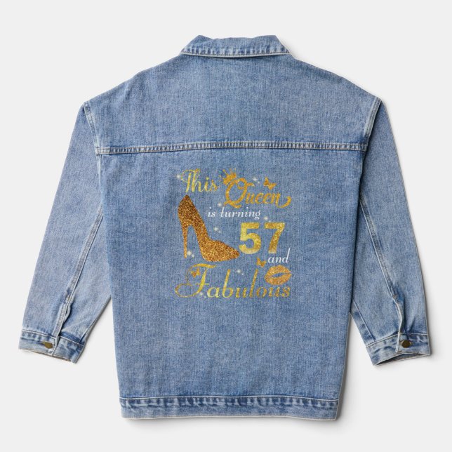 57Th women Birthday   Denim Jacket (Back)