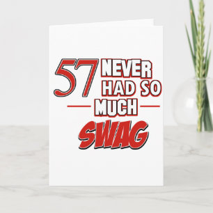 57th year birthday designs card