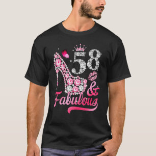 58 And Fabulous High Heel Women 58th Birthday T-Shirt