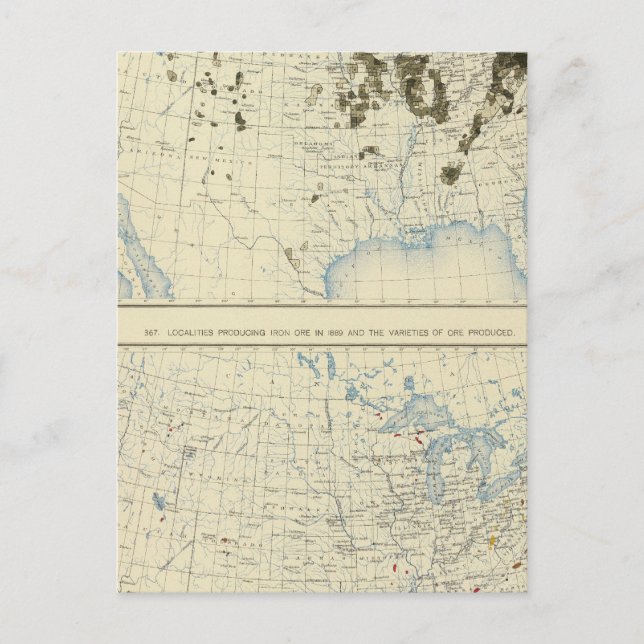 58 Coal 1890, iron ore 1889 Postcard (Front)