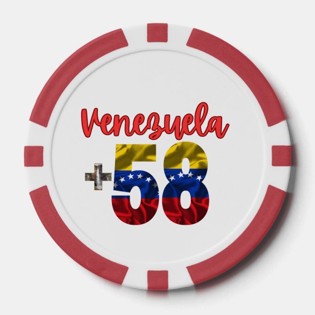58 Venezuela Pride Authentic Venezuelan Roots Poker Chips (Front)