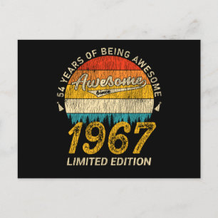 58 Year Old 1967 Retro Awesome 58th Birthday Gift Postcard