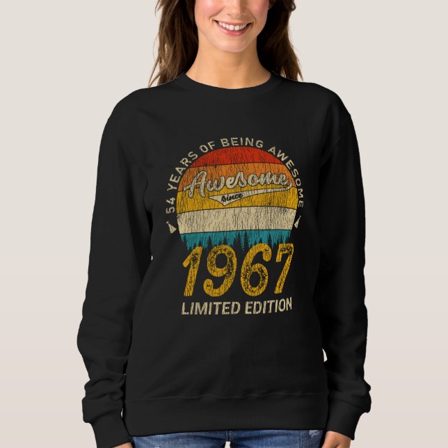 58 Year Old 1967 Retro Awesome 58th Birthday Gift Sweatshirt (Front)