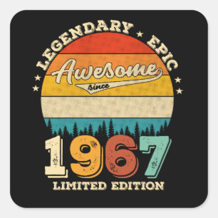 58 Year Old Bday 1967 Awesome 58th Birthday Gift Square Sticker