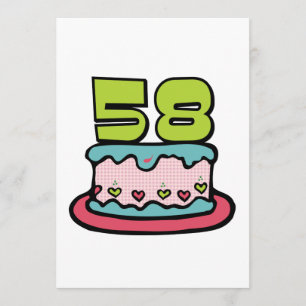 58 Year Old Birthday Cake Card