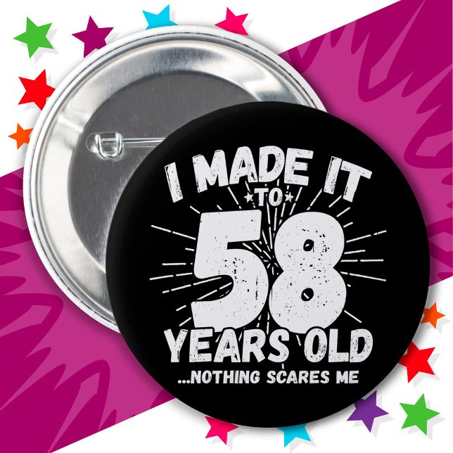 58 Year Old Sarcastic Meme Funny 58th Birthday 6 Cm Round Badge (Creator Uploaded)