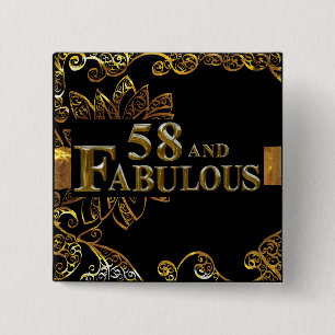 58th Birthday 15 Cm Square Badge