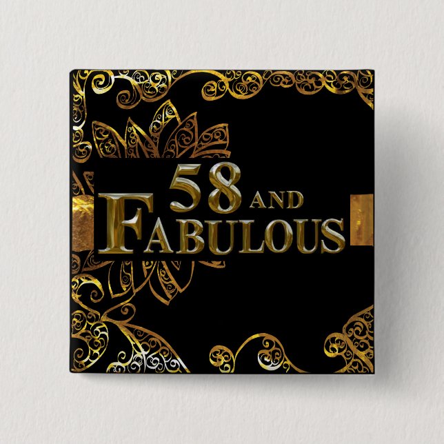 58th  Birthday  15 Cm Square Badge (Front)