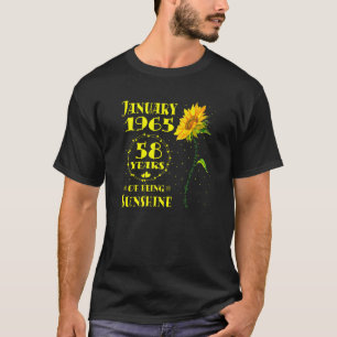 58th Birthday 58 Year Old Sunflower  Born January  T-Shirt