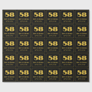 58th Birthday – Art Deco Inspired Look "58" & Name Wrapping Paper