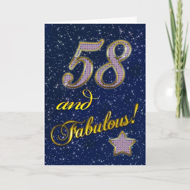 58th birthday for someone Fabulous Card (Front)