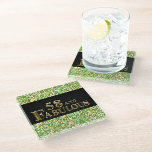 58th  Birthday  Glass Coaster