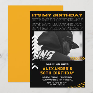 58th birthday invitations Men Photo Spray paint