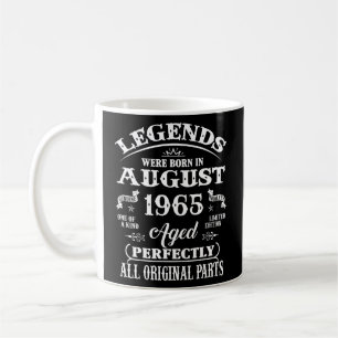 58th Birthday Legends Born In August 1965 58 Year Coffee Mug