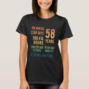 58th Birthday Men Women Funny 58 Years Old T-Shirt