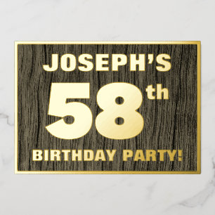 58th Birthday Party: Bold, Faux Wood Grain Pattern