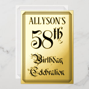 58th Birthday Party — Elegant Script + Custom Name