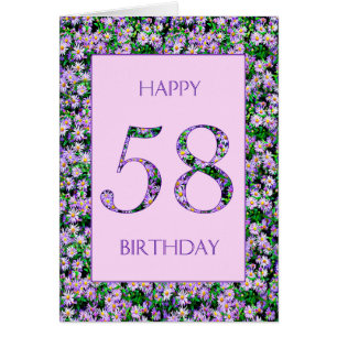 58th Birthday Purple Daisies