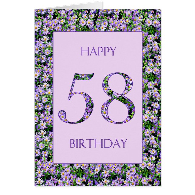 58th Birthday Purple Daisies (Front)