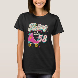 58th Birthday Roller Skates Rolling Into 58 Years T-Shirt
