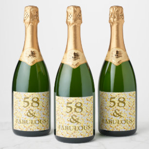 58th  Birthday  Sparkling Wine Label